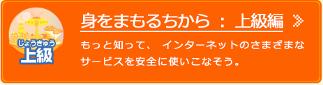 身をまもるちから：上級編 もっと知って、インターネットのさまざまなサービスを安全に使いこなそう。